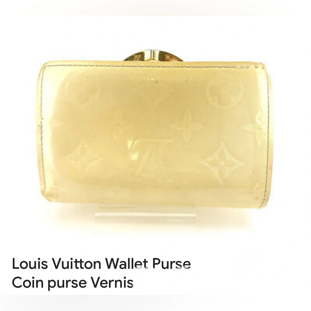 🌞🎉EUC Louis Vuitton Kiss Lock Wallet Coin purse Vernis Authentic-code MI0027.